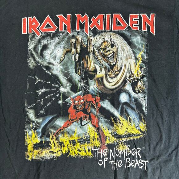Vintage 2008 Iron Maiden The Number of The Beast Concert Tour Band Reprint Shirt - Picture 2 of 5